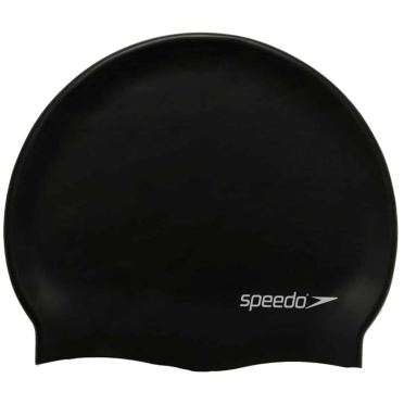 Speedo flache Silikon-Schwimmkappe Schwarz p12 
