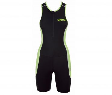 Arena ST Front zip Ärmellos Trisuit Schwarz/Grün Damen