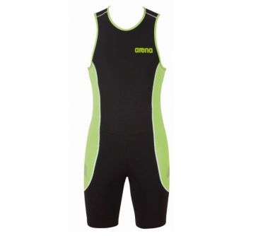 Arena ST Rear zip Ärmellos Trisuit Schwarz/Grün Herren