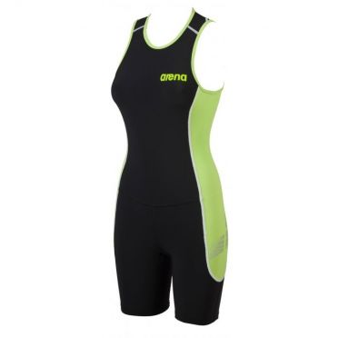 Arena ST Rear zip Ärmellos Trisuit Schwarz/Grün Damen