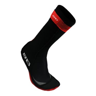 Zone3 Neopren Schwimmsocken Schwarz/Rot 