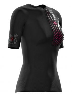 Compressport Trail running postural Kurzarm Compression top Schwarz Damen