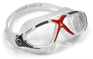 Aqua Sphere Vista klare Linse Schwimmbrille Silber/Rot