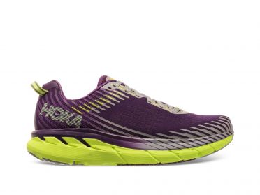 Hoka One One Clifton 5 Laufschuhe Lila/Gelb Damen