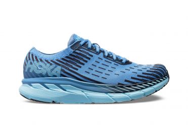 Hoka One One Clifton 5 Knit Laufschuhe Blau/Lila Damen