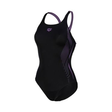 Arena Swim Pro Back Badeanzug Schwarz/Lila Damen 