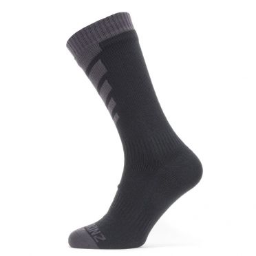 Sealskinz Scoulton Warm weather mid Radsocken mit Hydrostop Schwarz/Grau