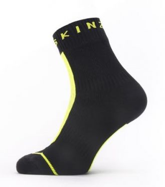 Sealskinz Dunton All weather Radsocken mit Hydrostop Schwarz/Neon Gelb