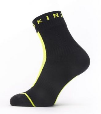 Sealskinz Dunton All weather Radsocken mit Hydrostop Schwarz/Neon Gelb 