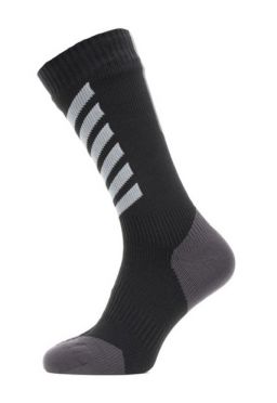 Sealskinz All weather Mid Radsocken mit Hydrostop Schwarz/Grau/Weiß