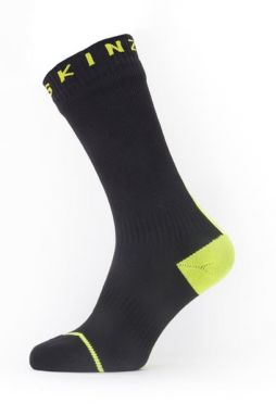 Sealskinz Briston All weather Mid Radsocken mit Hydrostop Schwarz/Neon Gelb 