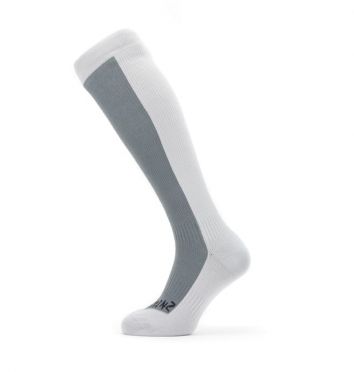 Sealskinz Cold weather knee Radsocken mit Hydrostop Weiß/Grau