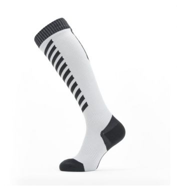 Sealskinz Cold weather knee Radsocken mit Hydrostop Weiß/Schwarz