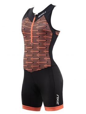2XU Active Ärmellos Trisuit Schwarz/Orange Damen
