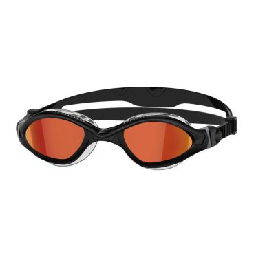 Zoggs Tiger LSR+ Titanium mirror Linse Schwimmbrille Schwarz/Rot 