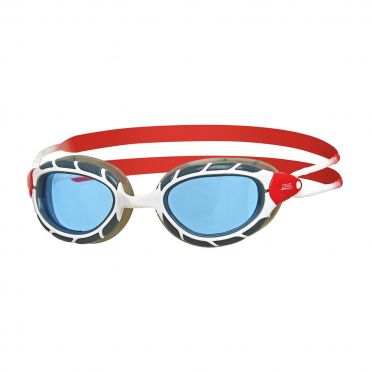 Zoggs Predator blaue Linse Schwimmbrille Weiß/Rot 