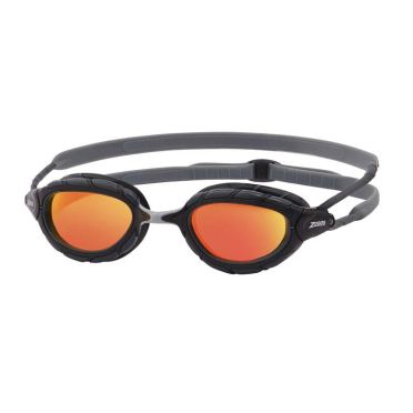 Zoggs Predator titanium Schwimmbrille Schwarz/Orange 