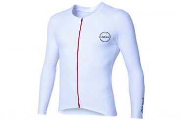 Zone3 Lava Speed Langarm Tri top Weiß Herren