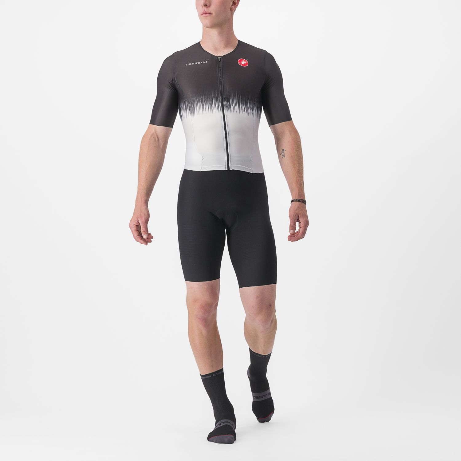Castelli Sanremo Ultra speed suit Trisuit Kurzarm Schwarz/Silbergrau Herren 8623079-870