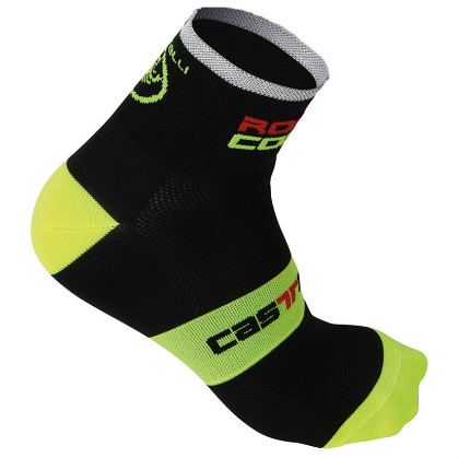 Castelli rosso corsa 6 sock schwarz/gelb Herren 7072-321 CA7072-321(2015)