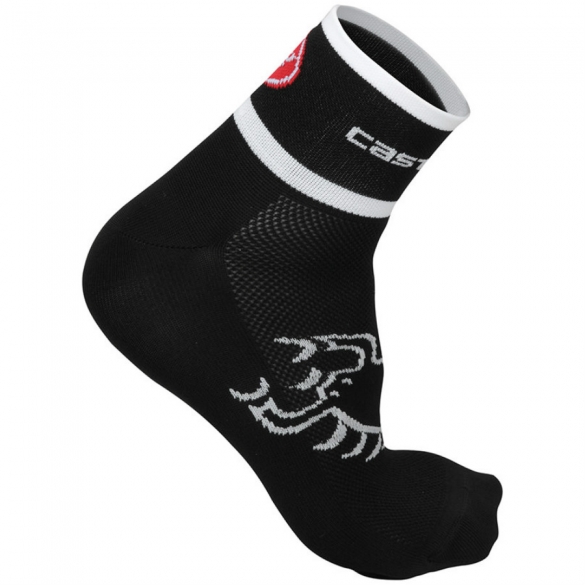 Castelli Logo 6 sock schwarz/weiß Herren 13043-010 2015 CA13043-010(2015)