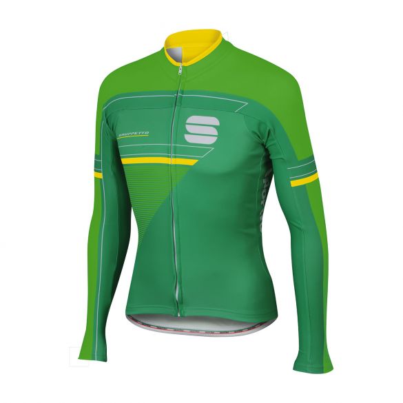 Sportful Gruppetto thermal Radtrikot lange Ärmel Grün/Gelb Herren 1101696-109
