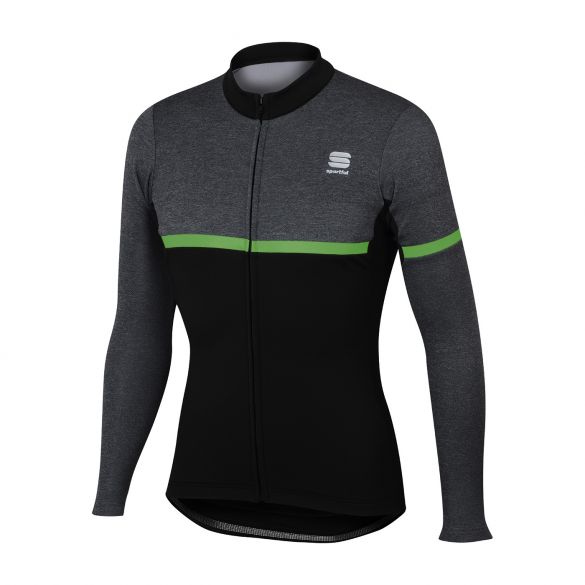 Sportful Giara warm Langarm Radtrikot Schwarz/Grün Herren 1101823-287-VRR