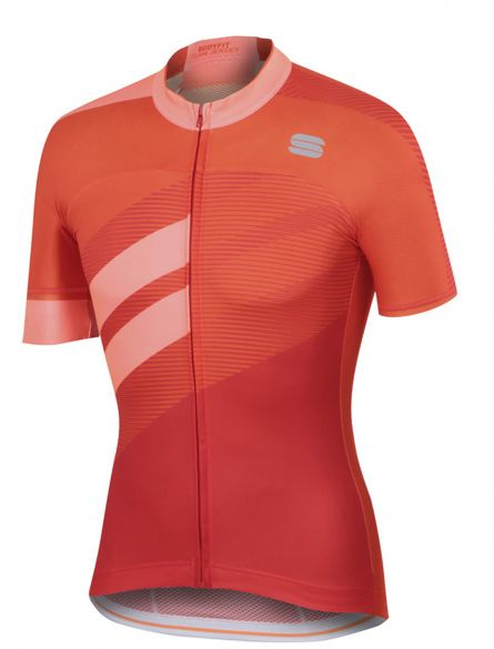 Sportful Bodyfit team jersey Kurzarm Radtrikot Rot/Orange Herren 1101867-567