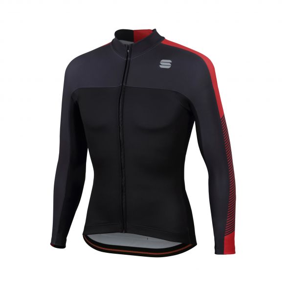 Sportful Bodyfit Pro thermal Langarm Radtrikot Schwarz/Rot Herren 1101939-567