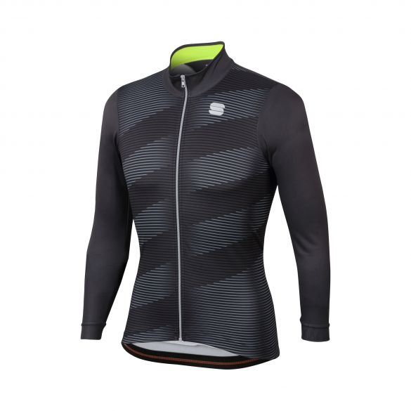 Sportful Moire thermal Langarm Radtrikot Anthrazit Herren 1101947-168