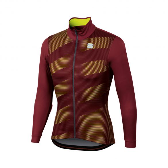 Sportful Moire thermal Langarm Radtrikot Lila/Gelb Herren 1101947-616