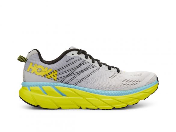 Hoka One One Clifton 6 Laufschuhe Grau/Gelb Herren 1102872-LRNC