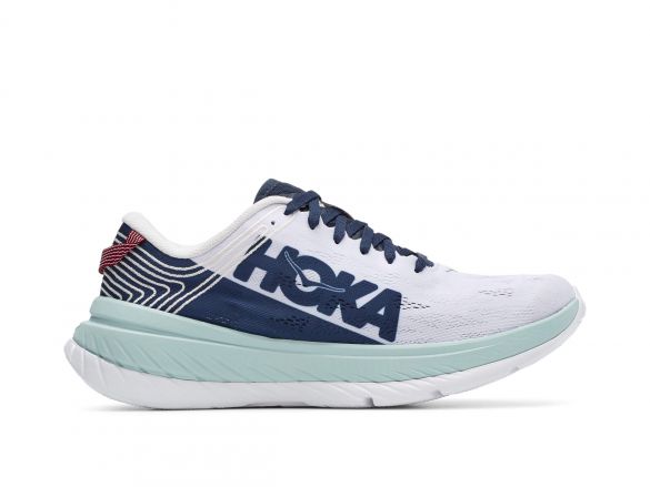 Hoka One One Carbon X Laufschuhe Weiß/Hellblau Herren 1102886-NCMO