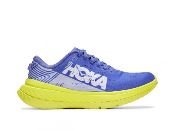 Hoka One One Carbon X Laufschuhe Blau/Gelb Damen 1102887-ABEP
