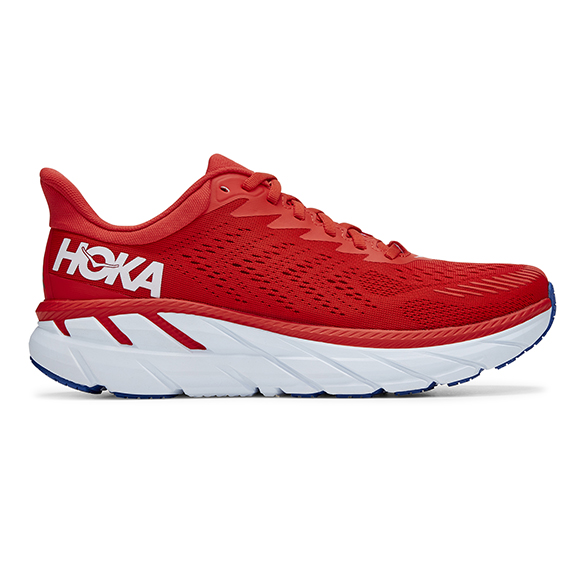 Hoka One One Clifton 7 Laufschuhe Rot/weiß Herren 1110508-FWT