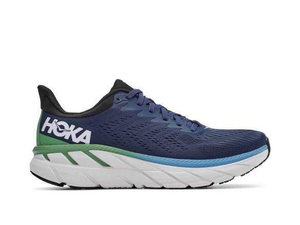 Hoka One One Clifton 7 Laufschuhe Blau/Grün Herren 1110508-MOAN
