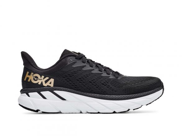 Hoka One One Clifton 7 Laufschuhe Schwarz/Gold Herren 1110509-BBRNZ