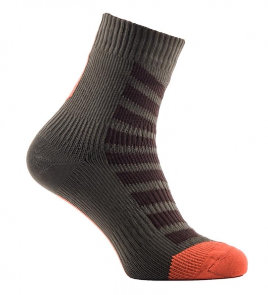 Sealskinz Road hydrostop ankle Radsocken Olive/orange 111161702-328