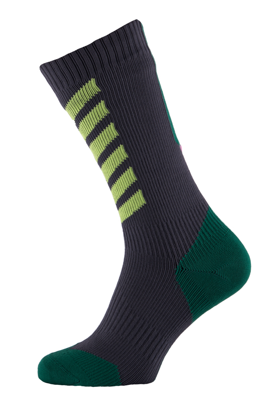 Sealskinz MTB mid mid hydrostop Radsocken Anthrazit/Grün 111161705-033