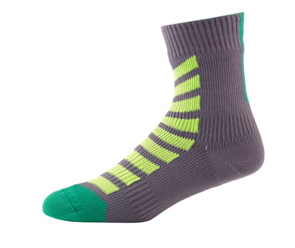 Sealskinz MTB Ankle with Hydrostop Radsocken Anthrazit/Grün/Gelb 1111620-033
