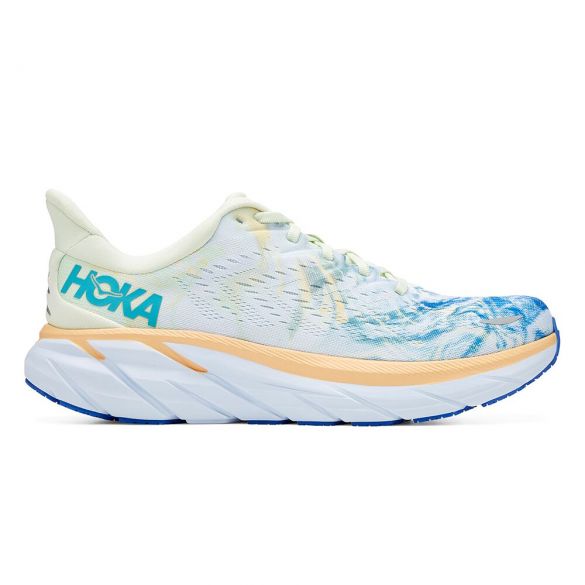 Hoka One One Clifton 8 Laufschuhe Weiß-Blau Herren 1119393-TGT