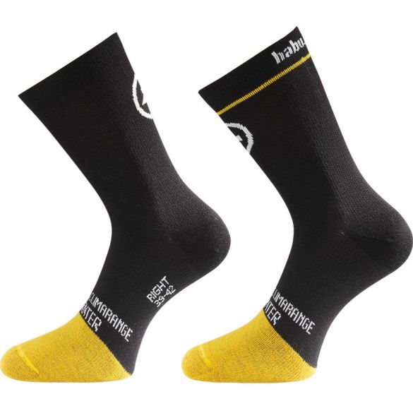 Assos HabuSock_evo8 Radsocken Schwarz/Gelb 136066018