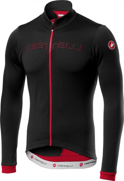 Castelli Fondo Radtrikot lange Ärmel Schwarz/Rot Herren 17511-231