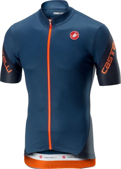 Castelli Entrata 3 FZ Kurzarmtrikot Blau/Orange Herren 18010-062-VRR