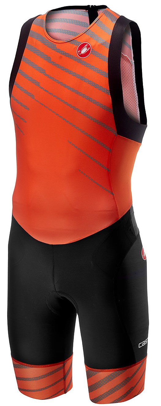 Castelli Free tri ITU suit Rückreißverschluss Ärmellos Orange Herren 18110-034