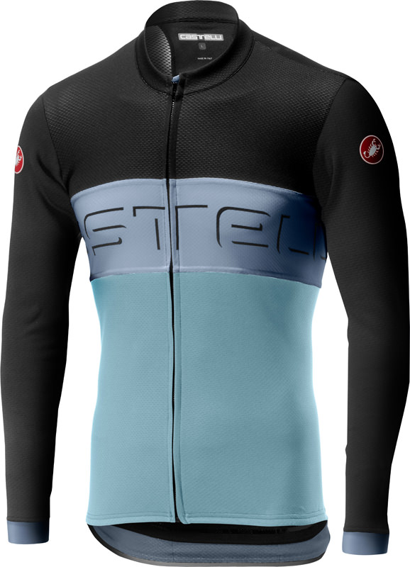 Castelli Prologo VI Langarmtrikot Anthrazit/Blau Herren 19016-030