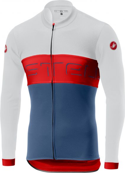 Castelli Prologo VI FZ Langarmtrikot Ivory/Rot/Blau Herren 19016-065