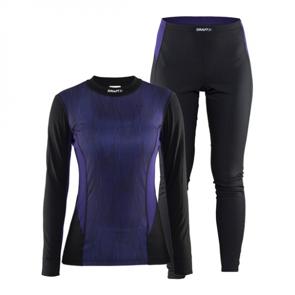 Craft Active 2-Pack Funktionsunterwäscheset Damen Schwarz/Violett 1903728-9463