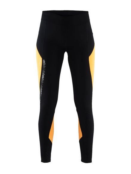 Craft Brilliant 2.0 thermal Laufhose Schwarz/Gelb Damen 1904312-9563