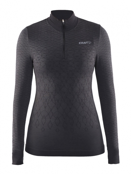 Craft Warm wool comfort zip lange Ärmel Unterwäsche Schwarz Damen 1904483-9999